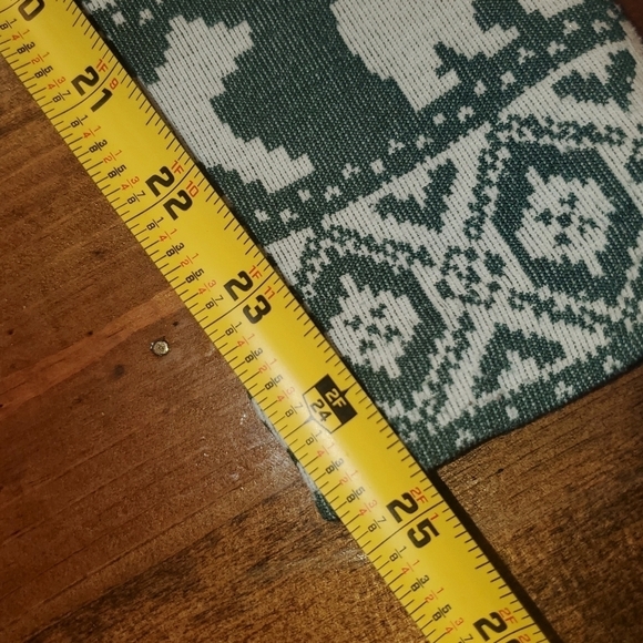 CHRISTMAS fleece leggings green cream Large - Picture 4 of 12